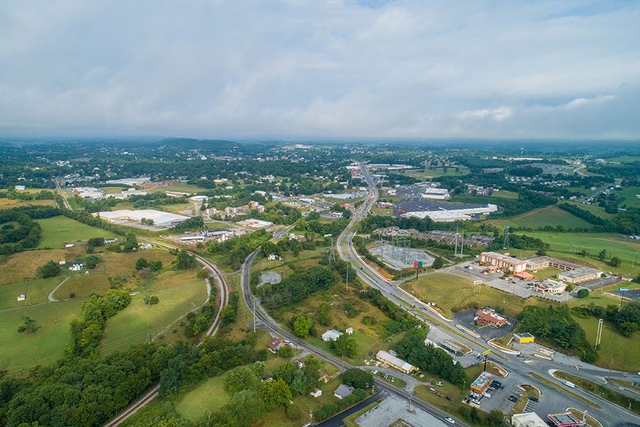 Wytheville VA - Aerial View Of Small Town Wytheville Virgina